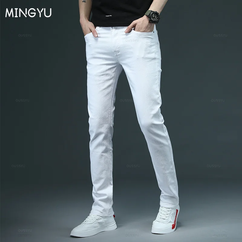 High Quality White Skinny Jeans Men Cotton Stretch Slim Streetwear Classic Solid Color Denim Trousers Male Y2k Harajuku Ins
High Quality White Skinny Jeans Men Cotton Stretch Slim Streetwear Classic Solid Color Denim Trousers Male Y2k Harajuku Ins