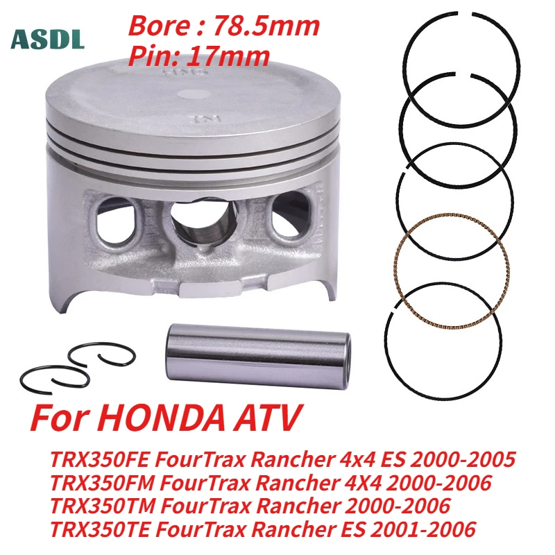78.5mm STD Motorcycle Piston & Piston Rings For HONDA ATV TRX350 TRX350FE TRX350FM TRX350TM TRX350TE FourTrax Rancher 2000-2006
78.5mm STD Motorcycle Piston & Piston Rings For HONDA ATV TRX350 TRX350FE TRX350FM TRX350TM TRX350TE FourTrax Rancher 2000-2006