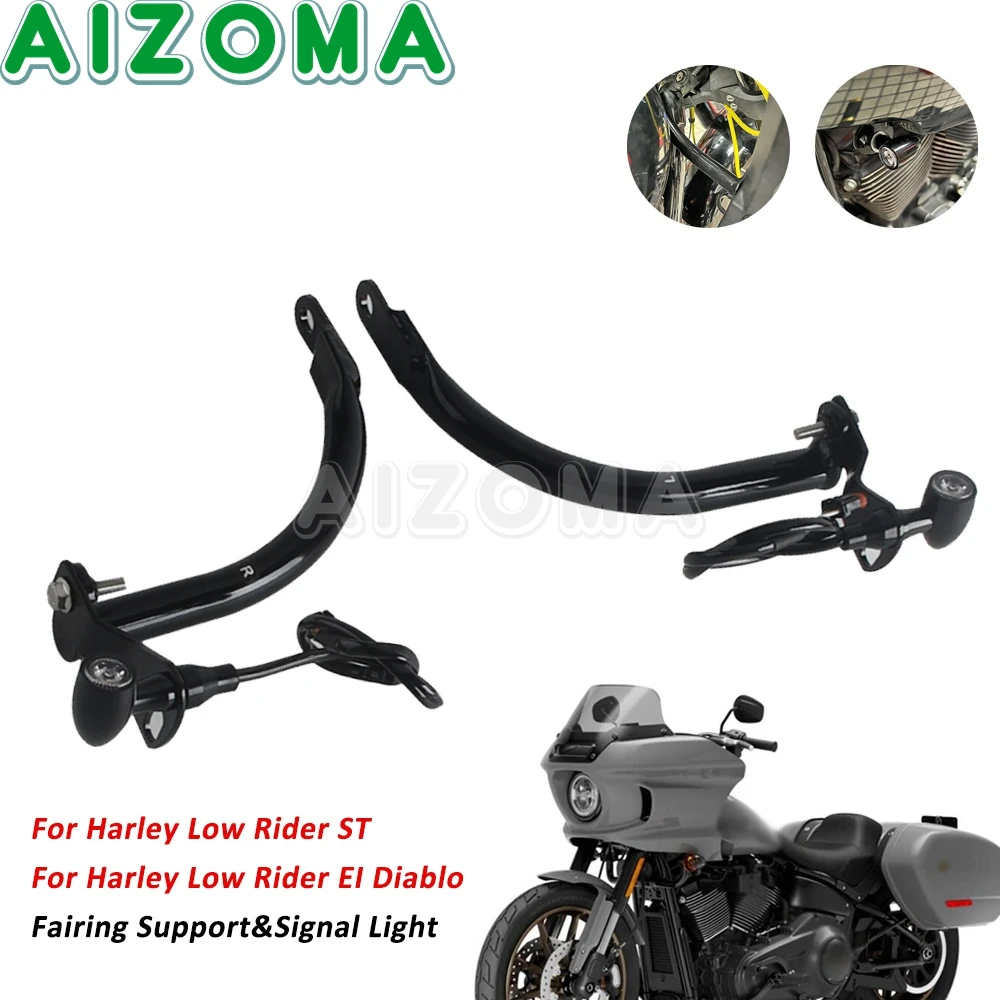 Motorcycle Lower Fairing Support Bar For Harley Low Rider EI Diablo FXRST 117 ST FXLRST LED Turn Signals Blinker Running Lights
Motorcycle Lower Fairing Support Bar For Harley Low Rider EI Diablo FXRST 117 ST FXLRST LED Turn Signals Blinker Running Lights