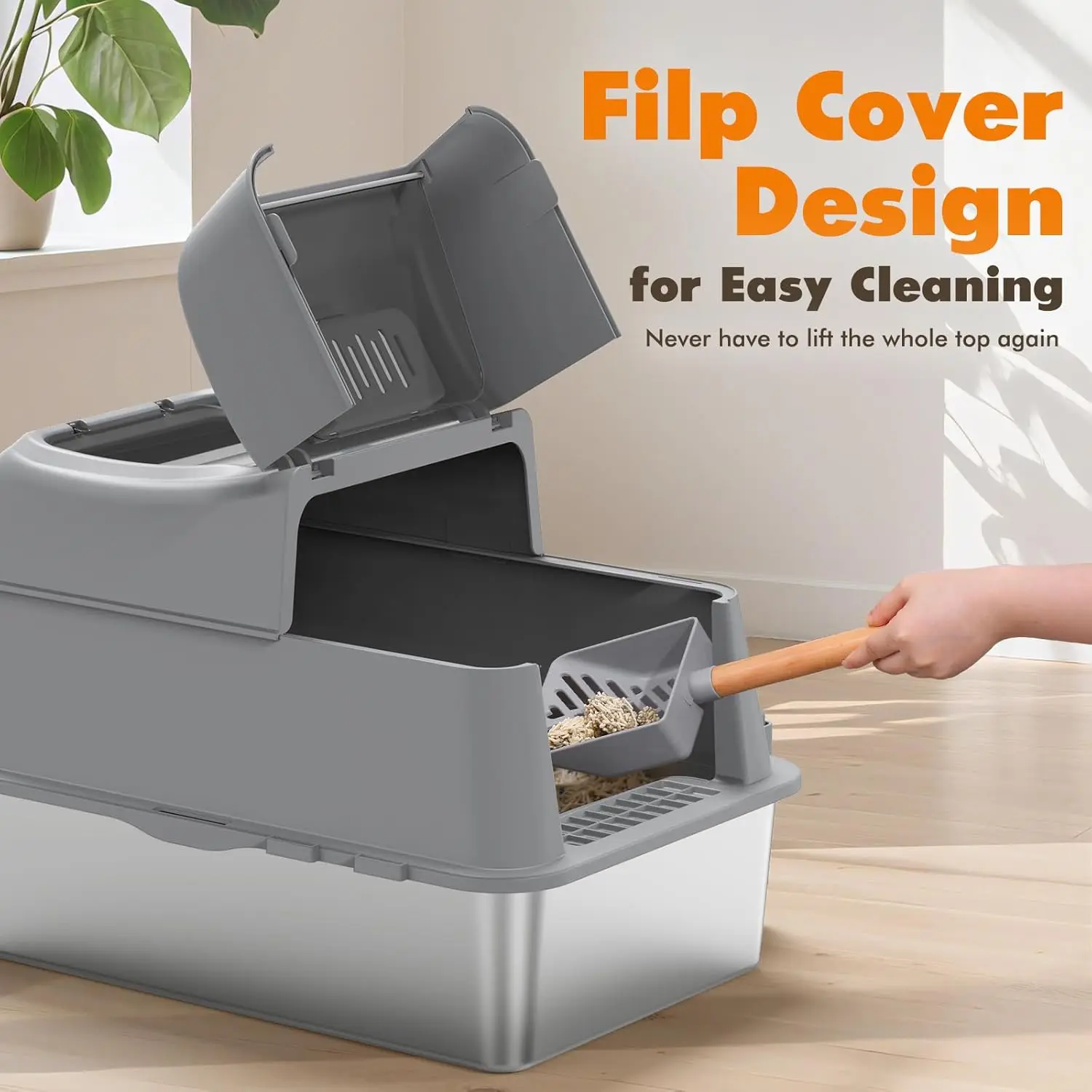 Stainless Steel Litter Box with Lid, XL Stainless Steel Litter Box 180° Flip Cover, Non-Odor Litter Box Enclosure
Stainless Steel Litter Box with Lid, XL Stainless Steel Litter Box 180° Flip Cover, Non-Odor Litter Box Enclosure