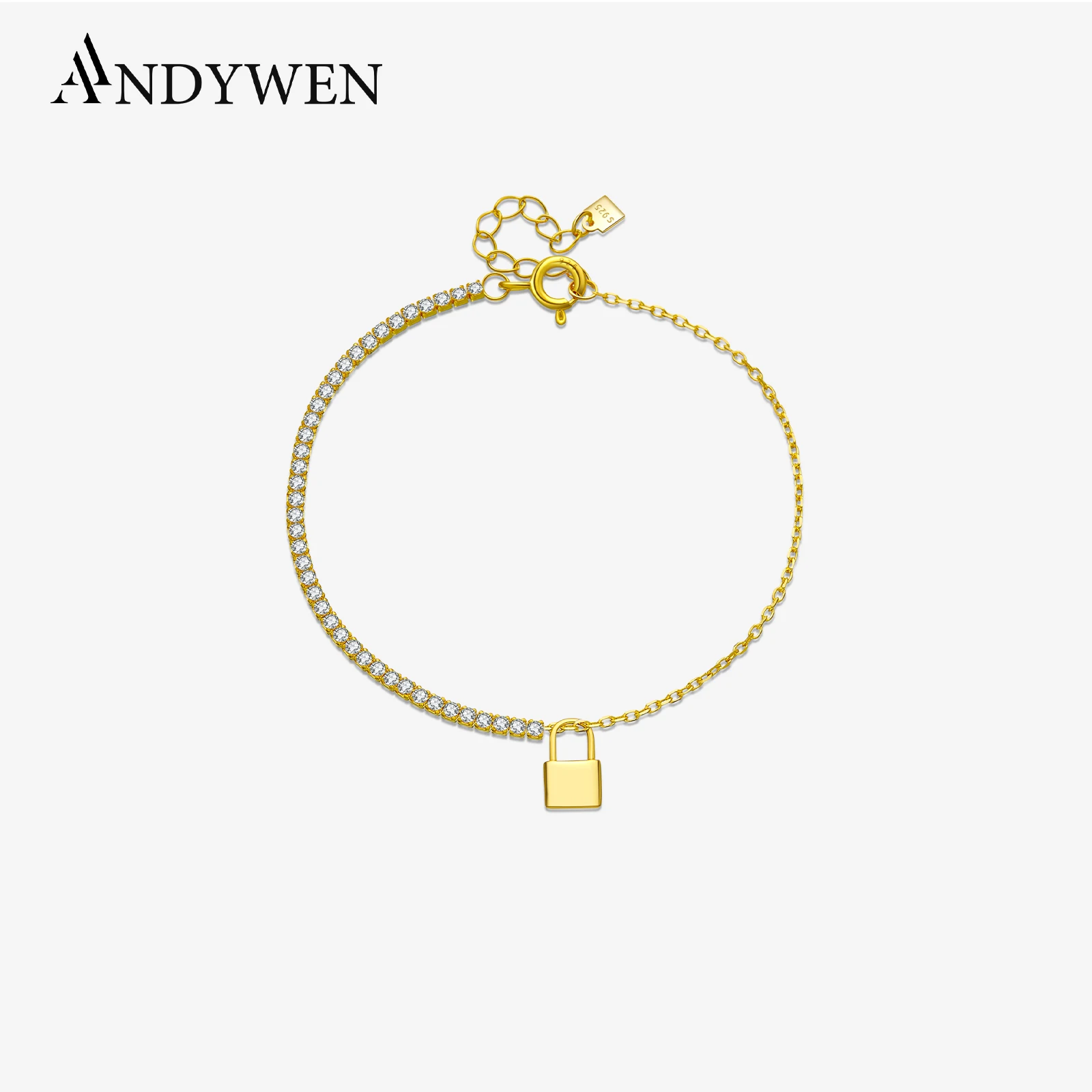 ANDYWEN 2021, стерлинговое серебро 925 пробы, золотой замок, ключ, кулон, браслет, женский модный ювелирный браслет с кристаллами, свадебный подарок в стиле рок-панк
ANDYWEN 2021, стерлинговое серебро 925 пробы, золотой замок, ключ, кулон, браслет, женский модный ювелирный браслет с кристаллами, свадебный подарок в стиле рок-панк