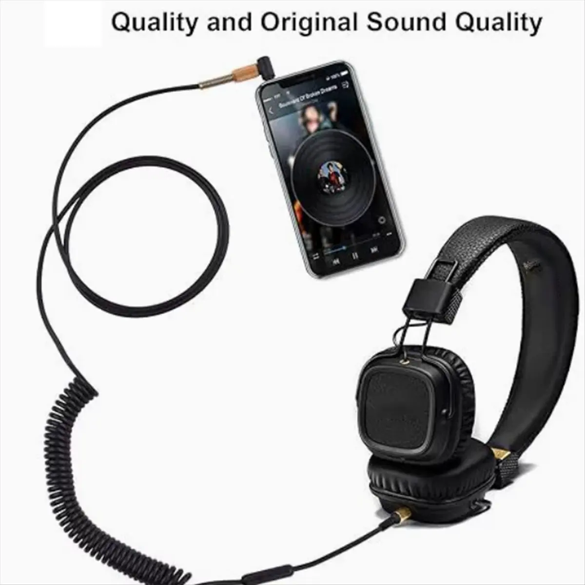 SWXF Extendable Coiled Cable Headset Cord for 1 Earphones Convenient Headset Cable Black
SWXF Extendable Coiled Cable Headset Cord for 1 Earphones Convenient Headset Cable Black
