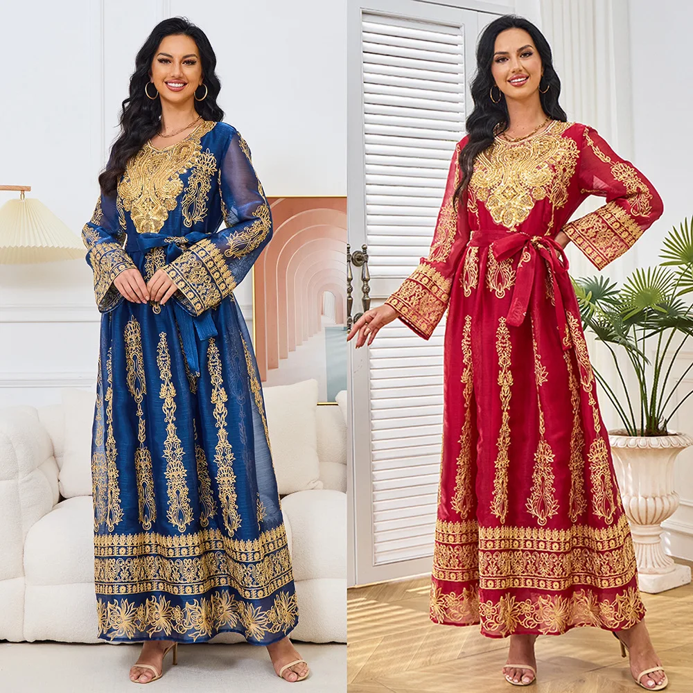 Mt102 Long Dress Women's Clothing New Embroidered Floral Pattern Round Neck Large Hem Women's Dress Gown Islam Elegant
Mt102 Long Dress Women's Clothing New Embroidered Floral Pattern Round Neck Large Hem Women's Dress Gown Islam Elegant