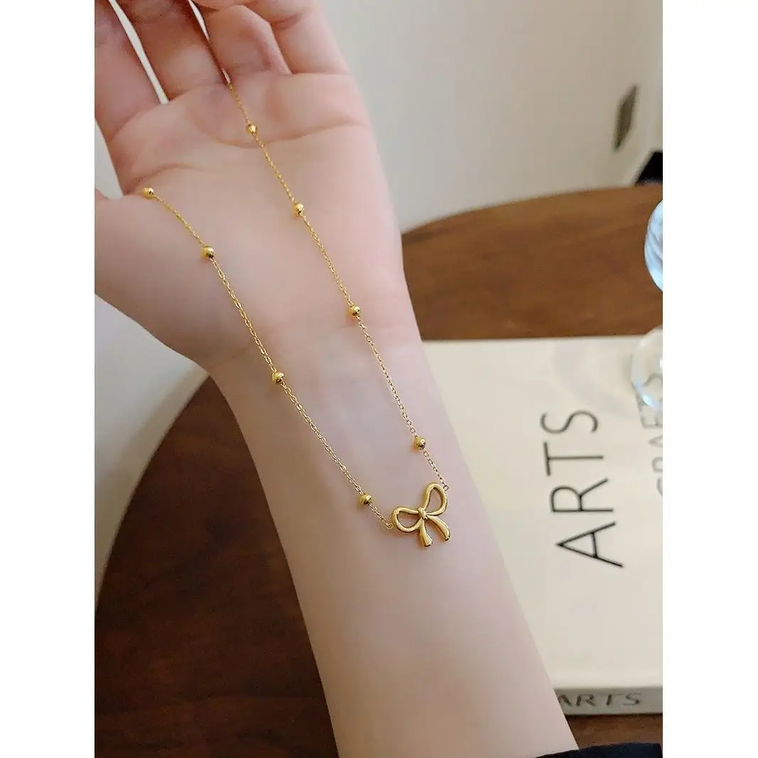Bow Pendant Necklace for Women Dainty 18K Gold Plated Beaded Chain Bowknot Charm Necklace Stainless Steel Minimalist Jewelry
Bow Pendant Necklace for Women Dainty 18K Gold Plated Beaded Chain Bowknot Charm Necklace Stainless Steel Minimalist Jewelry