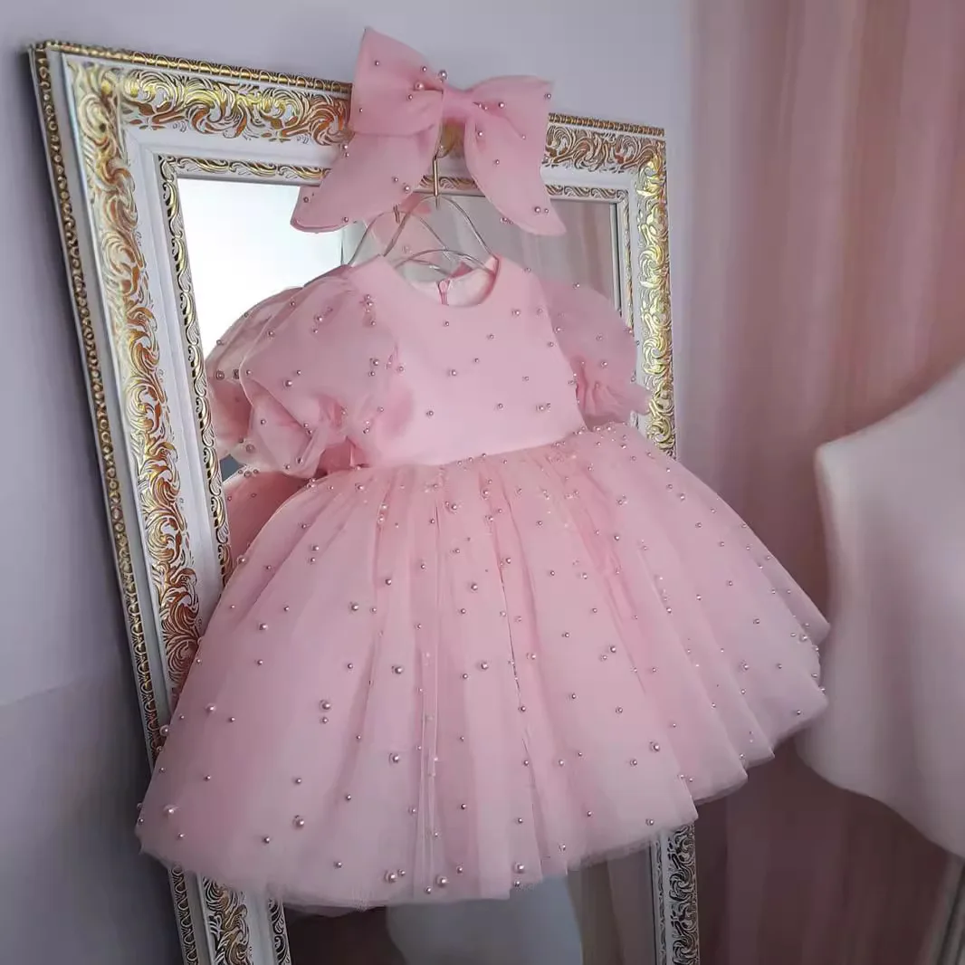 Princess Tulle A Line Bow Pearls Flower Girl Dress Children First Communion Dress Ball Gown Wedding Party Dress Birthday Show
Princess Tulle A Line Bow Pearls Flower Girl Dress Children First Communion Dress Ball Gown Wedding Party Dress Birthday Show