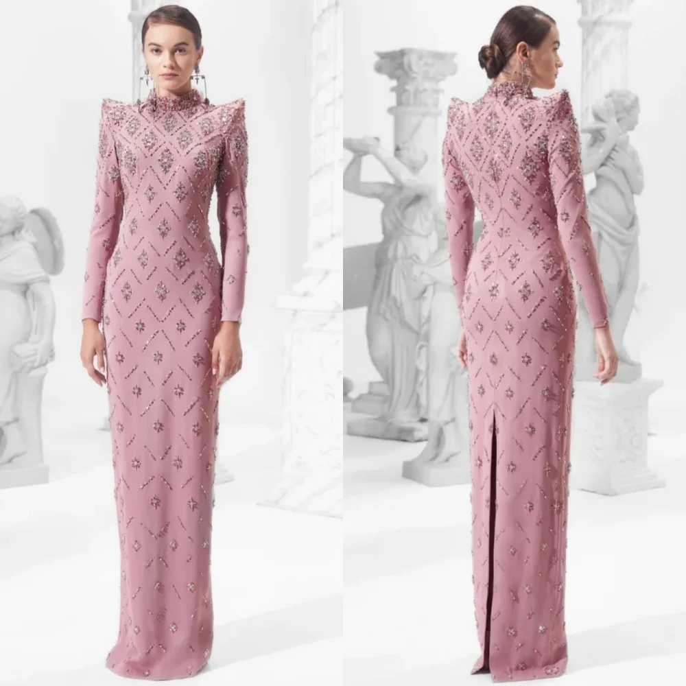 Customized Sparkle Fashion Jersey Sequined Straight High Collar Long Dresses Bespoke Occasion Intricate
Customized Sparkle Fashion Jersey Sequined Straight High Collar Long Dresses Bespoke Occasion Intricate
