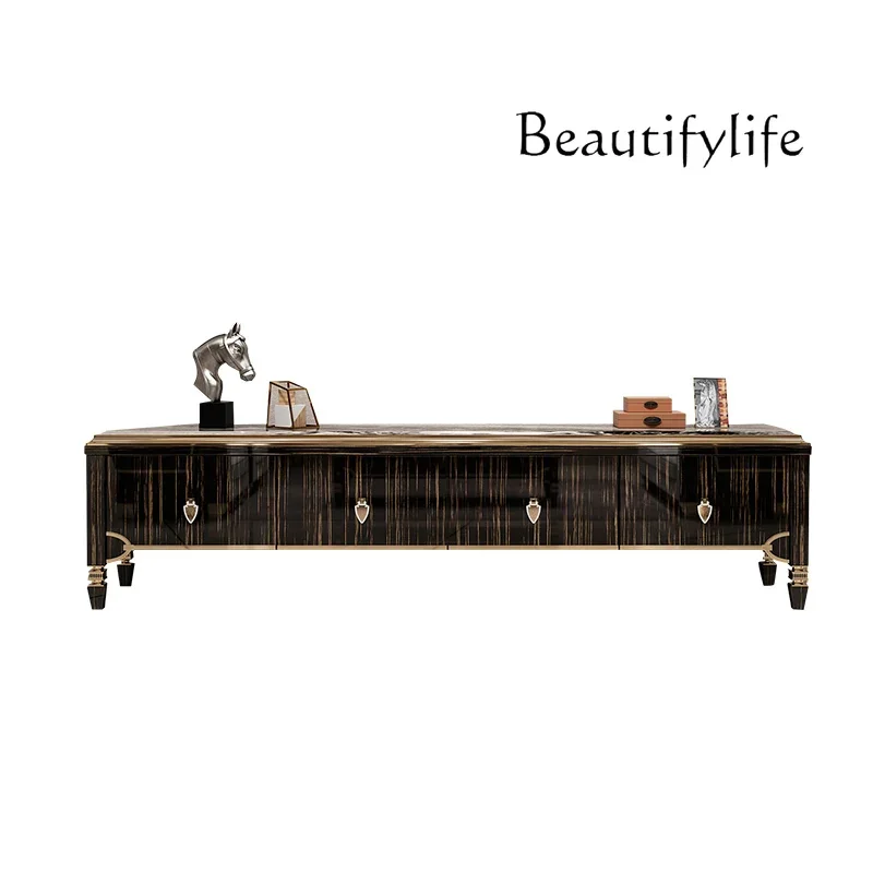 N Light Luxury TV Cabinet Tea Table Combination High-End Marble Hong Kong-Style Ebony Living Room Film and Television Cabinet
N Light Luxury TV Cabinet Tea Table Combination High-End Marble Hong Kong-Style Ebony Living Room Film and Television Cabinet