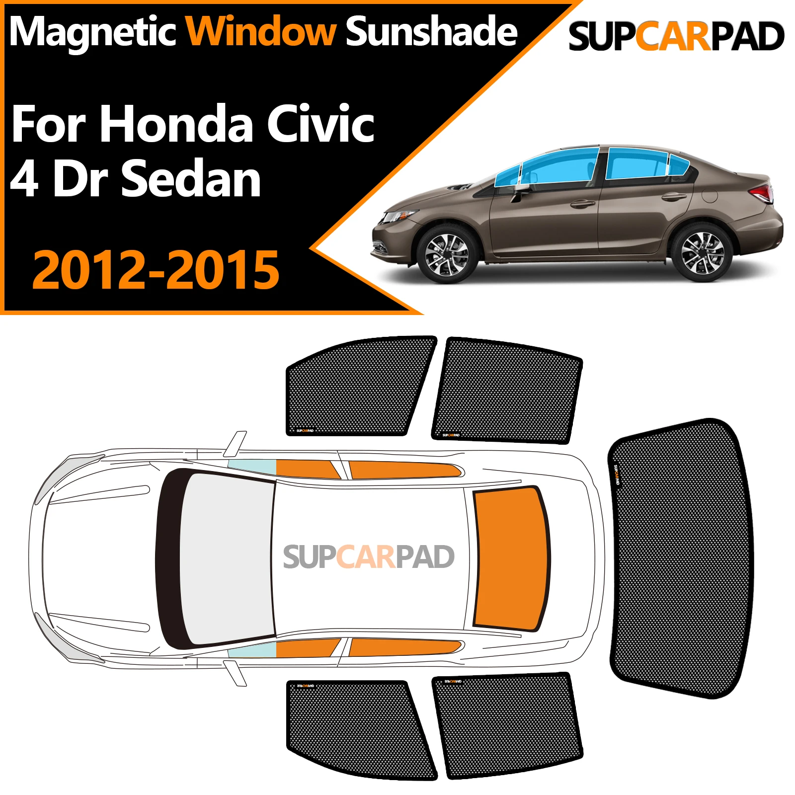 Custom Car Window Sunshade For Honda Civic 4 Dr Sedan 2012-2015 Magnetic Curtain Mesh Front Windshield Frame Curtain
Custom Car Window Sunshade For Honda Civic 4 Dr Sedan 2012-2015 Magnetic Curtain Mesh Front Windshield Frame Curtain