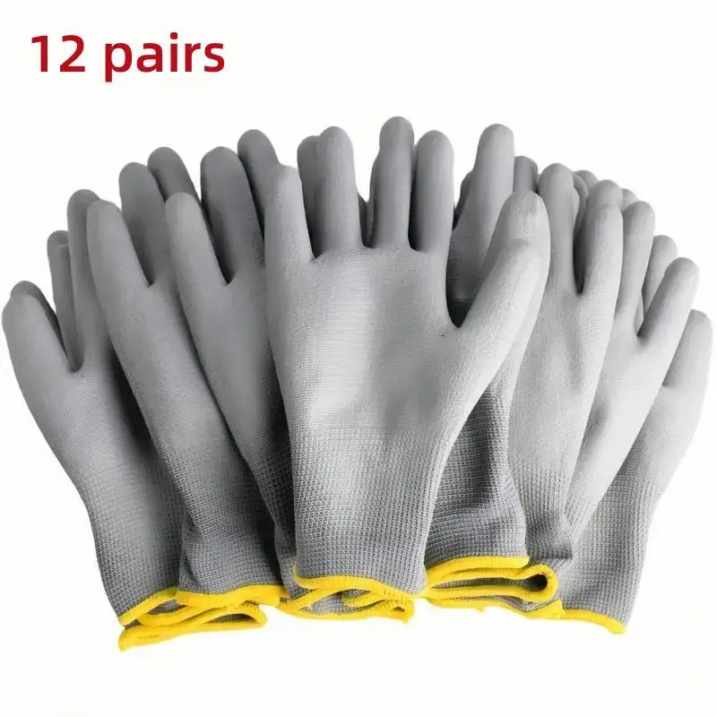 12 Pair Black /Grey/ horticulture Gloves Safety Work Gloves Repair Gloves Palm Coated Gloves Carpenter Repairman Supplies
12 Pair Black /Grey/ horticulture Gloves Safety Work Gloves Repair Gloves Palm Coated Gloves Carpenter Repairman Supplies