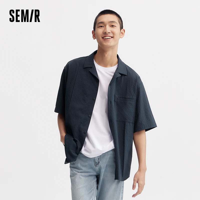 Рубашка Semir мужская с коротким рукавом, свободный Текстурированный Топ, простая однотонная одежда с кубинским воротником, лето 2024
Рубашка Semir мужская с коротким рукавом, свободный Текстурированный Топ, простая однотонная одежда с кубинским воротником, лето 2024
