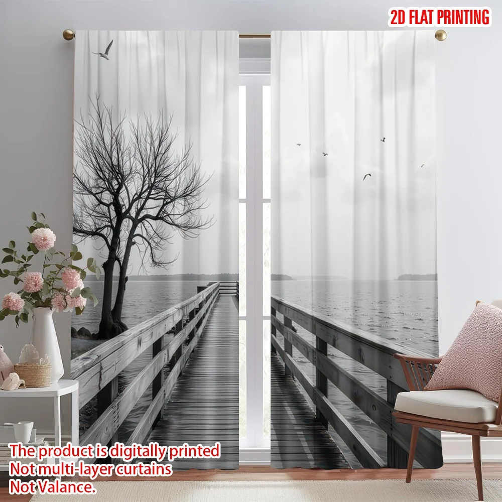 2D flat printing 2pcs Party Window Curtains Wooden Pier with Seagulls Digital Printed Polyester Drapes Festive Wall Decor Use
2D flat printing 2pcs Party Window Curtains Wooden Pier with Seagulls Digital Printed Polyester Drapes Festive Wall Decor Use