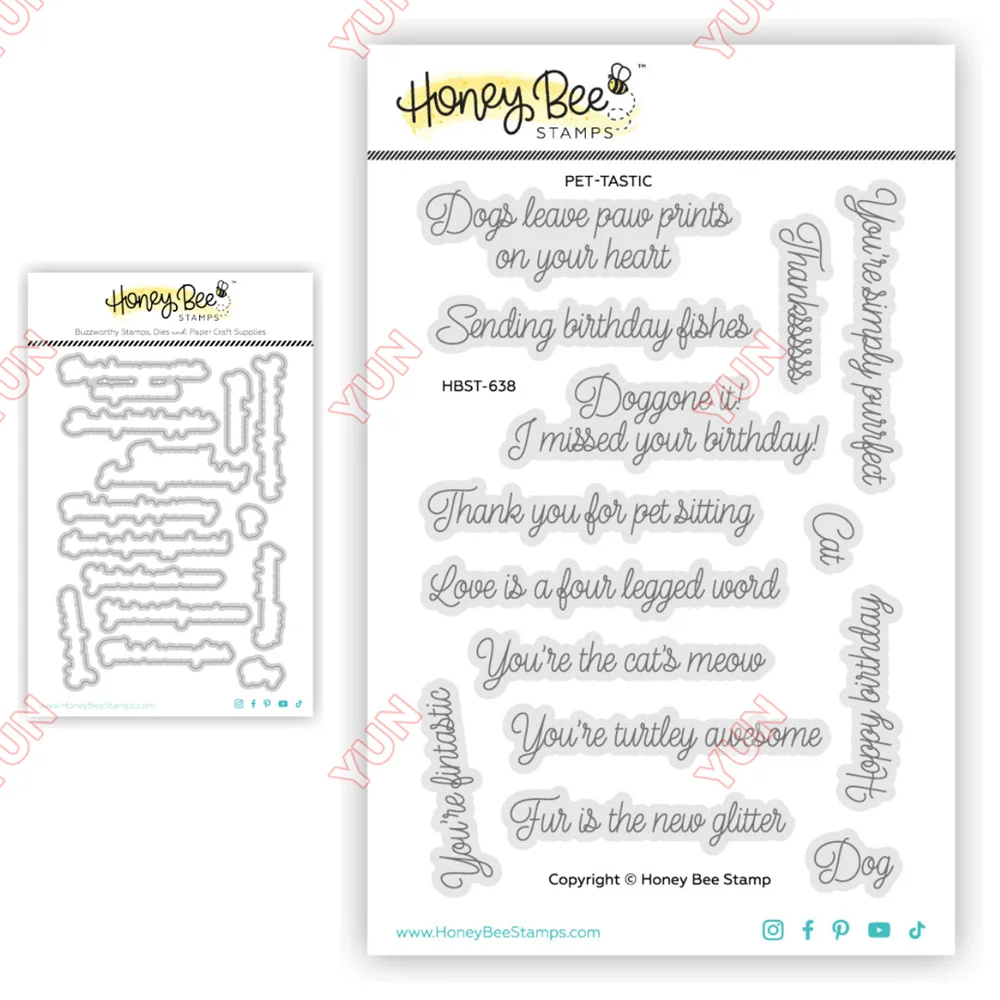Pet-Tastic Sentiment Stamps and Dies for Scrapbooking Greeting Card Handmade Making Photo Album Decoration Embossing Template
Pet-Tastic Sentiment Stamps and Dies for Scrapbooking Greeting Card Handmade Making Photo Album Decoration Embossing Template