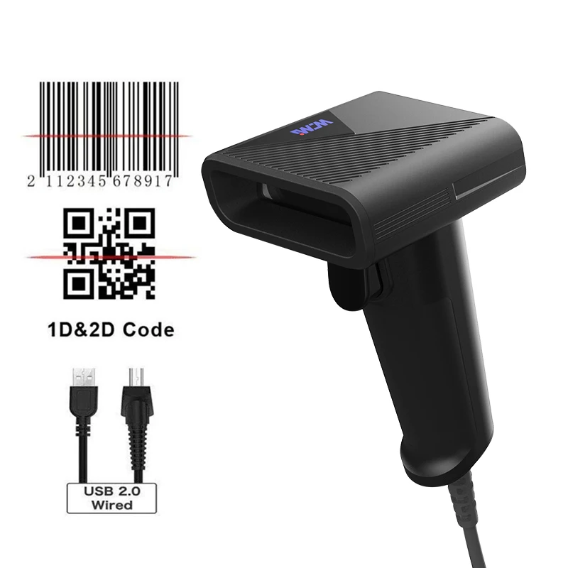 Handheld Barcode Scanner 1D 2D QR Scanners Code Bar Wired CMOS Bar Code Reader for Inventory
Handheld Barcode Scanner 1D 2D QR Scanners Code Bar Wired CMOS Bar Code Reader for Inventory