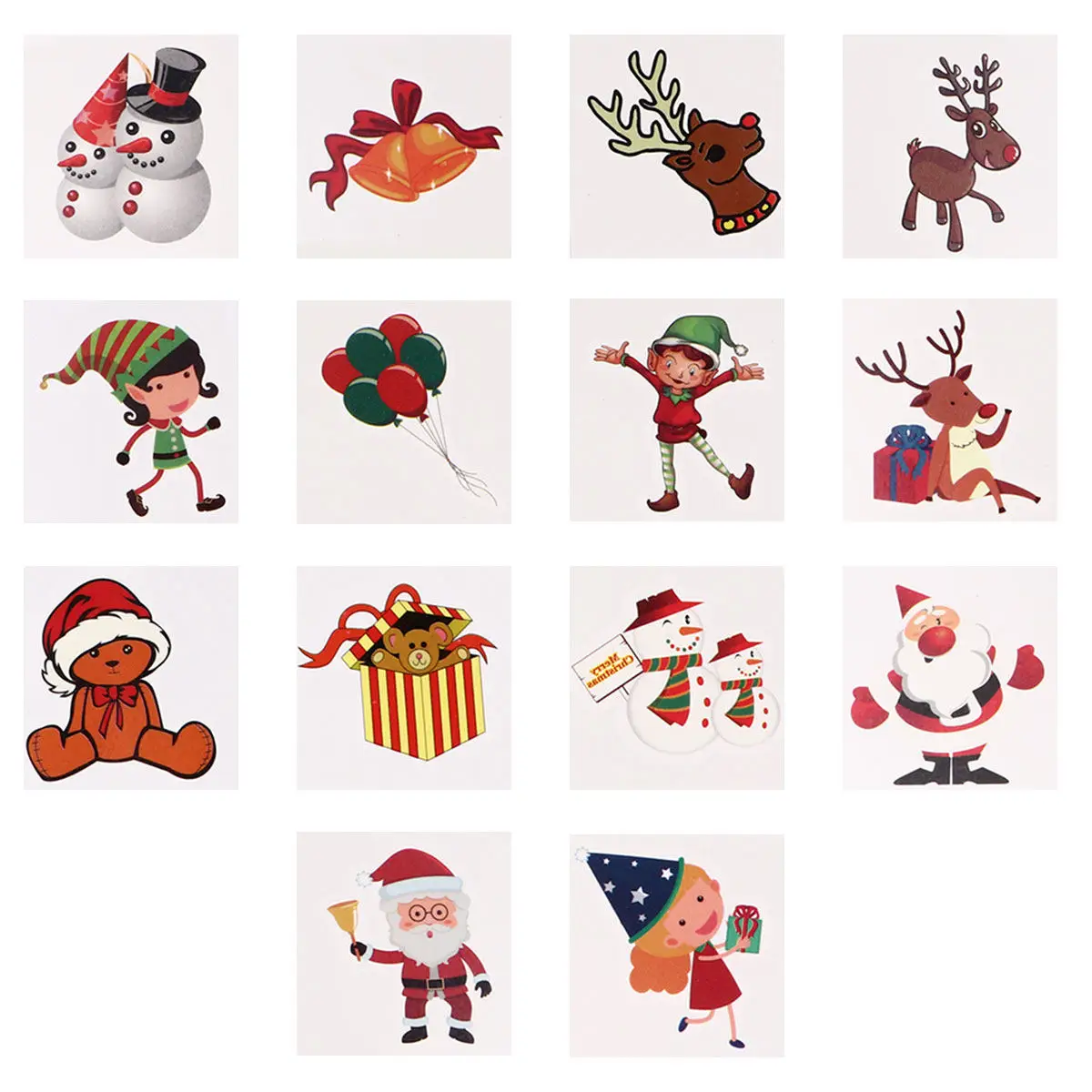 120 шт. рождественских татуировок, милые мультяшные наклейки для тела, водонепроницаемые временные украшения для вечеринок, праздничные аксессуары
120 шт. рождественских татуировок, милые мультяшные наклейки для тела, водонепроницаемые временные украшения для вечеринок, праздничные аксессуары