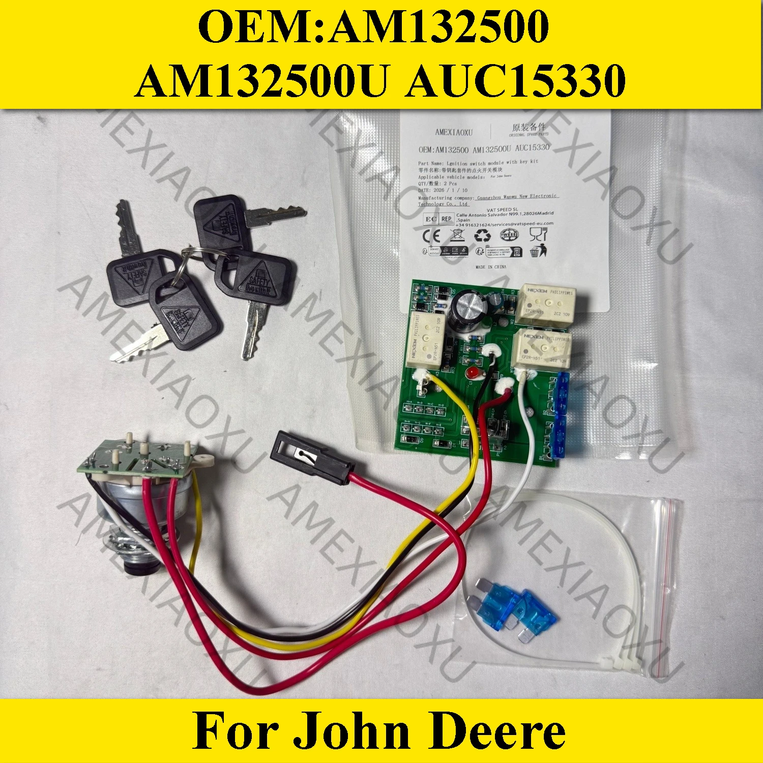 For John Deere Models Ignition Switch Module w/keys Kit AM132500 AM132500U AUC15330 AMEXIAOXU
For John Deere Models Ignition Switch Module w/keys Kit AM132500 AM132500U AUC15330 AMEXIAOXU
