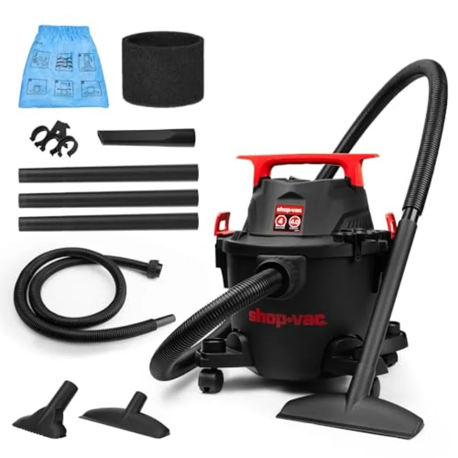 5430112 Wet/Dry Vacuum 4 Gallon 4 Peak HP 1-1/4 Inch Diameter x 6 Foot Hose 10 Foot Cord Ideal for Jobsite Garage Work
5430112 Wet/Dry Vacuum 4 Gallon 4 Peak HP 1-1/4 Inch Diameter x 6 Foot Hose 10 Foot Cord Ideal for Jobsite Garage Work