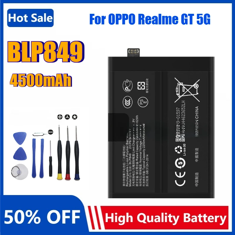 BLP849 4500mAh New High Quality Replacement Battery for OPPO Realme GT / Realme GT NEO Mobile Phone Batteries Bateria 7.74v
BLP849 4500mAh New High Quality Replacement Battery for OPPO Realme GT / Realme GT NEO Mobile Phone Batteries Bateria 7.74v