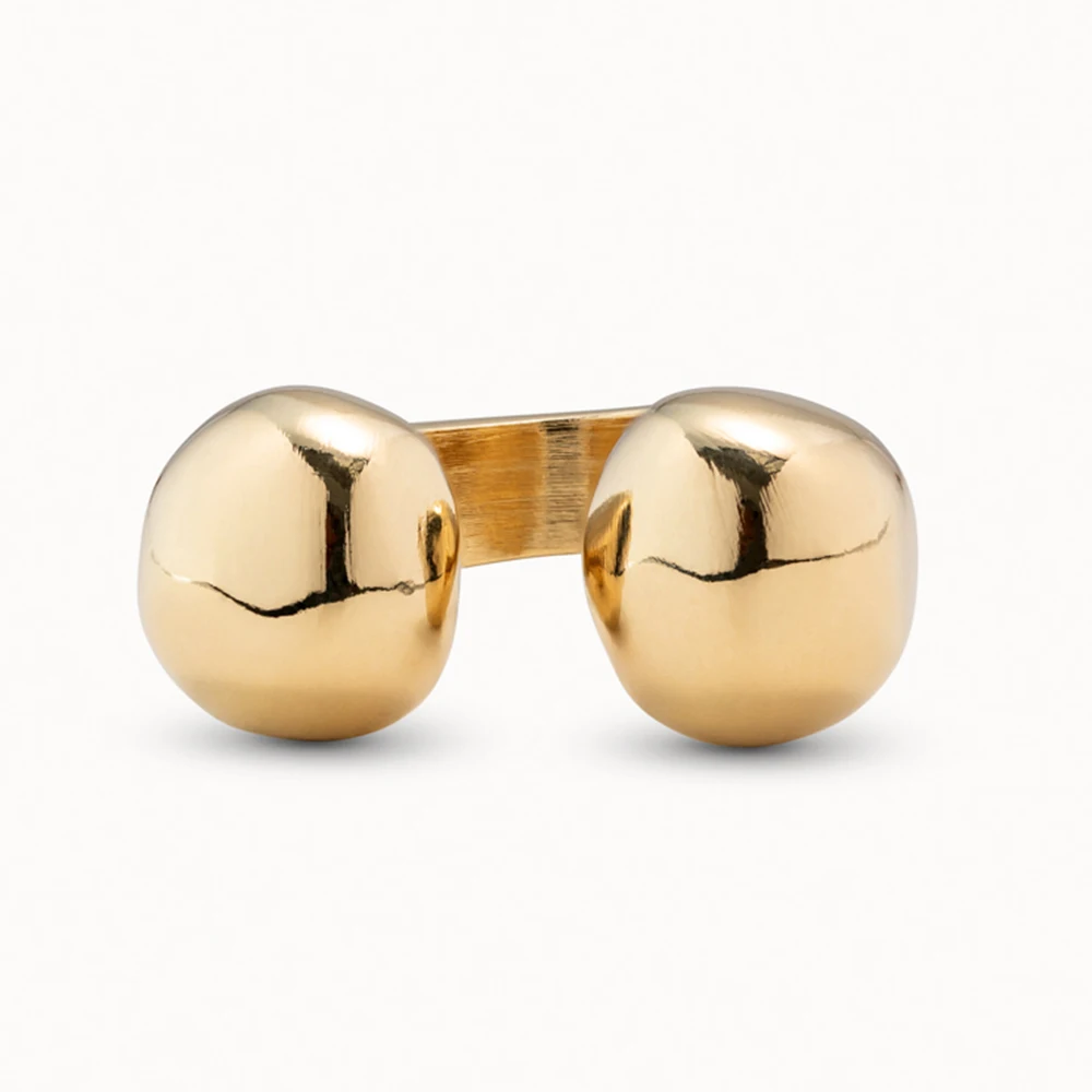 Fashionable design, personalized and versatile, double round bead opening ring, minimalist metal style
Fashionable design, personalized and versatile, double round bead opening ring, minimalist metal style