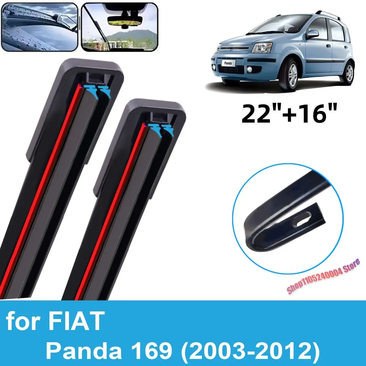 For FIAT Panda 169 2003 - 2012 2PCS Front Windscreen Windshield Wiper Blades Double Rubber Car Accessories
For FIAT Panda 169 2003 - 2012 2PCS Front Windscreen Windshield Wiper Blades Double Rubber Car Accessories