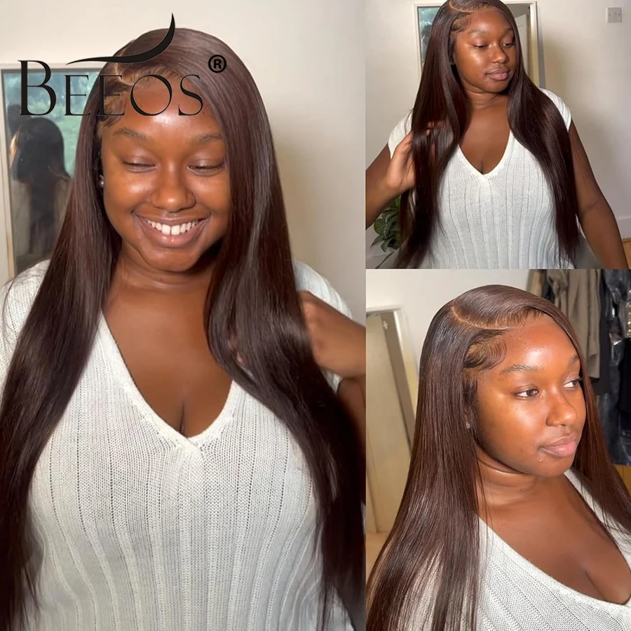 250% Chocolate Brown 13x6 HD Transparent Lace Frontal Human Hair Wigs Skinlike Pre plucked Silk Straight For Women Virgin Hair
250% Chocolate Brown 13x6 HD Transparent Lace Frontal Human Hair Wigs Skinlike Pre plucked Silk Straight For Women Virgin Hair