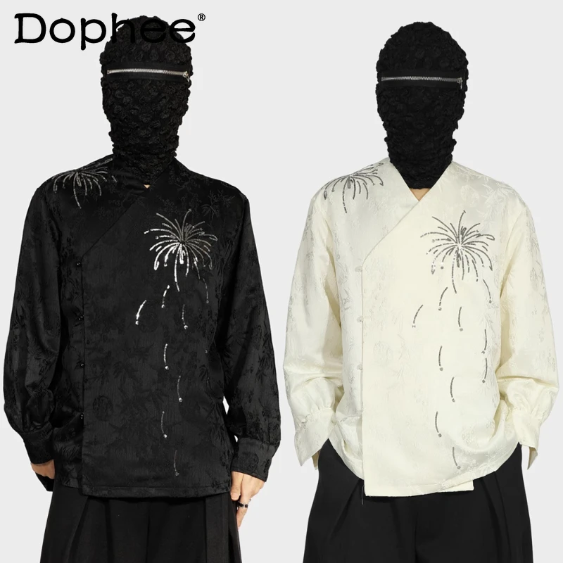 2025 Spring New Men's Shirts Beads Embroidered Sequins Design Tops Male Fashion Loose Comfort Long Sleeve Trendy Shirt Jackets
2025 Spring New Men's Shirts Beads Embroidered Sequins Design Tops Male Fashion Loose Comfort Long Sleeve Trendy Shirt Jackets
