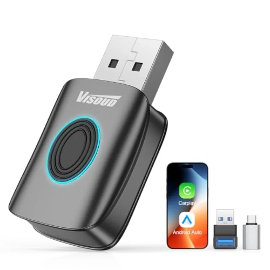 Carplay adapter for iPhone Android Auto: wireless plug-and-play zero delay converts wired to wireless compatible with iOS 10+ A
Carplay adapter for iPhone Android Auto: wireless plug-and-play zero delay converts wired to wireless compatible with iOS 10+ A