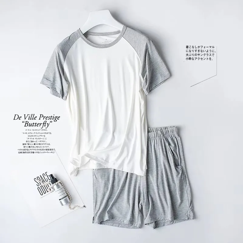 M-3XL Ensemble Femme 2 Pièces New Plus Size Modal Sleepwear Set Patchwork Color Pajamas Women Short Sleeve Homewear Pijama Suit
M-3XL Ensemble Femme 2 Pièces New Plus Size Modal Sleepwear Set Patchwork Color Pajamas Women Short Sleeve Homewear Pijama Suit