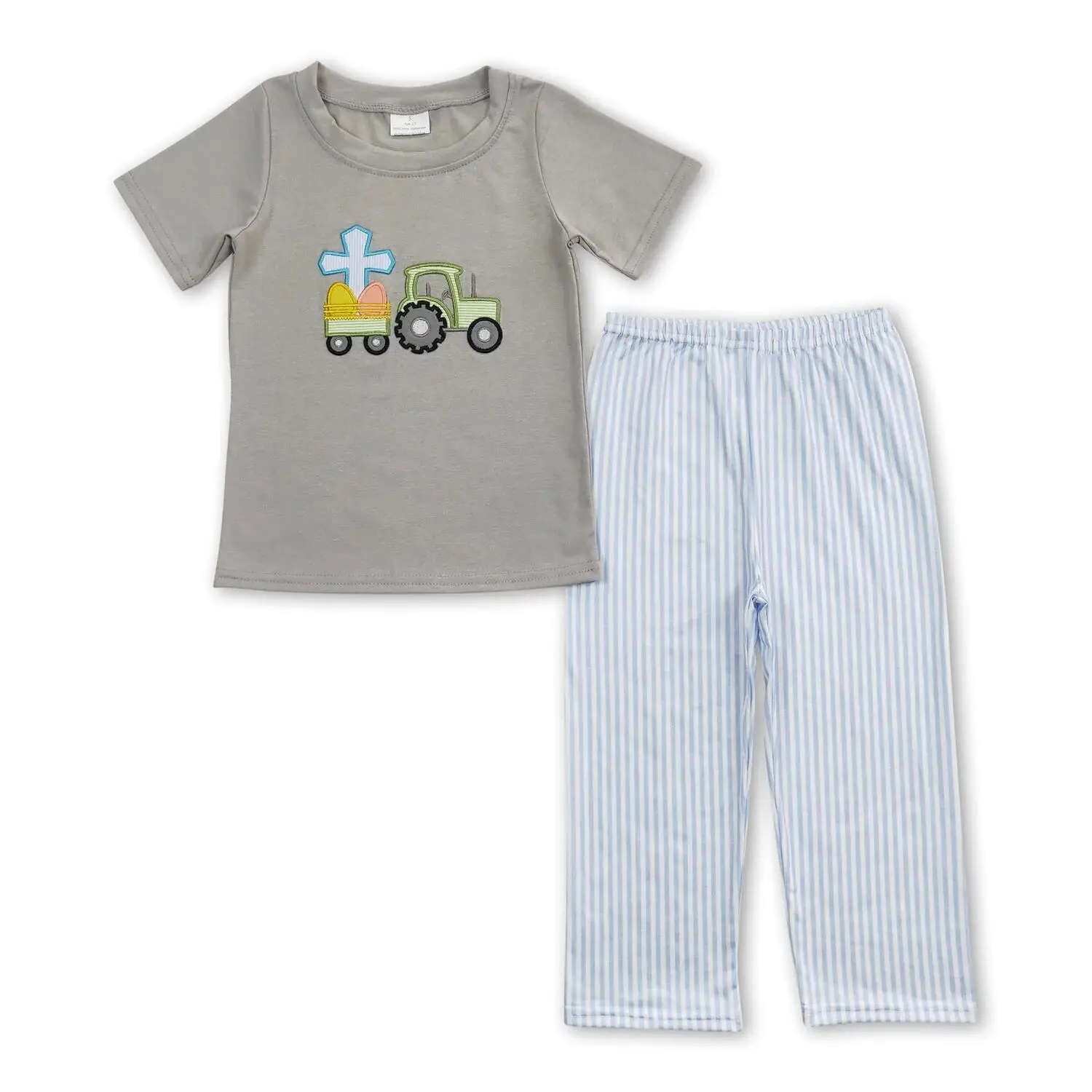 Baby Boys Easter Themed Tractor Print Clothing Set - Egg Hunt Cross Top with Pants Perfect Easter Outfit for Little Ones
Baby Boys Easter Themed Tractor Print Clothing Set - Egg Hunt Cross Top with Pants Perfect Easter Outfit for Little Ones