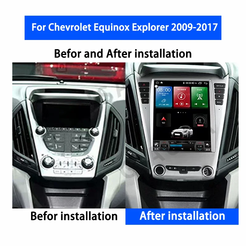 For Chevrolet Equinox Explorer 2009-2017 Android 12 Car Multimedid Player Auto Radio GPS Navigation Audio Stereo 8Core Chip
For Chevrolet Equinox Explorer 2009-2017 Android 12 Car Multimedid Player Auto Radio GPS Navigation Audio Stereo 8Core Chip