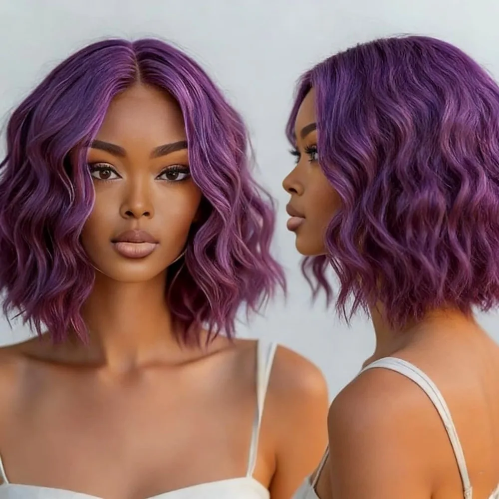 Short Bob Body Wave Lace Front Wig Stunning Purple Wigs for Women Glueless Wig Pre Plucked 13x4 HD Synthetic Lace Front Wig
Short Bob Body Wave Lace Front Wig Stunning Purple Wigs for Women Glueless Wig Pre Plucked 13x4 HD Synthetic Lace Front Wig