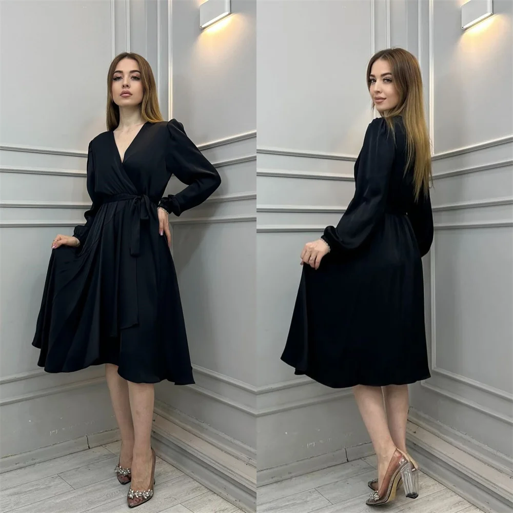 Customized Formal Gown Saudi Arabia Dearin V-neck A-line Knee Length Skirts Bespoke Occasion Dresses Evening Prom Dress
Customized Formal Gown Saudi Arabia Dearin V-neck A-line Knee Length Skirts Bespoke Occasion Dresses Evening Prom Dress