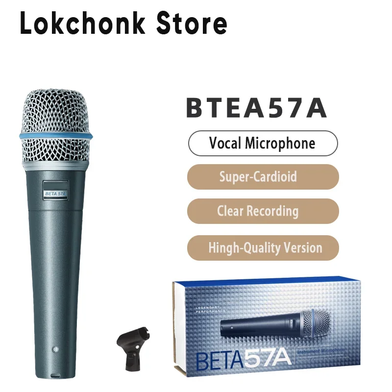 BETA 57A Supercardioid Dynamic Microphone For Stage Singing Professional Wired Microphone for Karaoke BBOX Recording Vocal
BETA 57A Supercardioid Dynamic Microphone For Stage Singing Professional Wired Microphone for Karaoke BBOX Recording Vocal