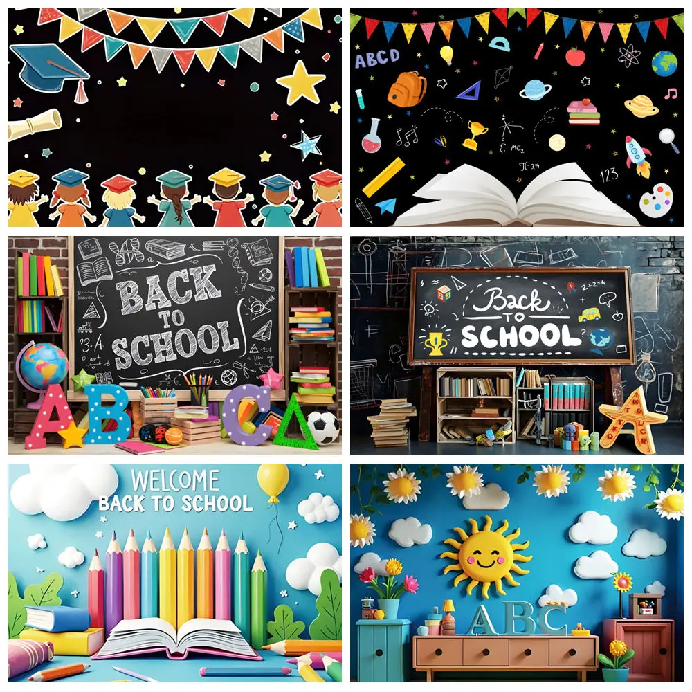 Kindergarten Back to School Backdrop for Photography Black Blackboard Pencil Globe Books Kids Graduation Party Photo Background
Kindergarten Back to School Backdrop for Photography Black Blackboard Pencil Globe Books Kids Graduation Party Photo Background