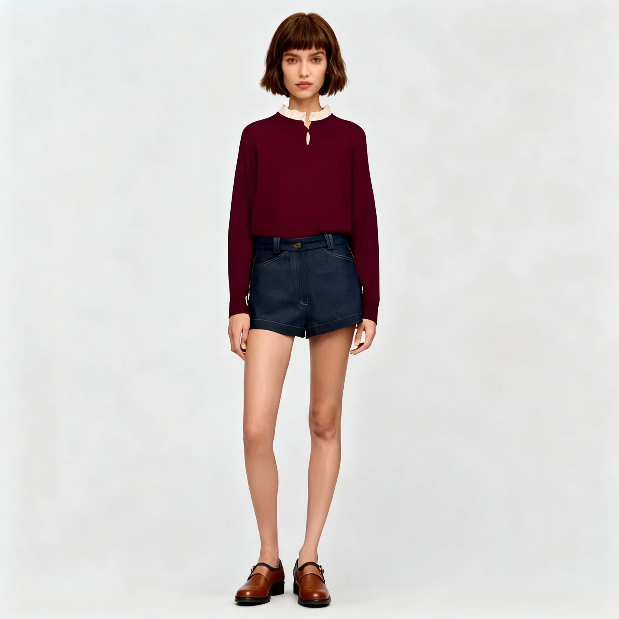 Wine Red Women Double-Layer Lace Collar Sweater Fashionable Water Droplet Hollow Out Long Sleeved Knit Jumper for Lady
Wine Red Women Double-Layer Lace Collar Sweater Fashionable Water Droplet Hollow Out Long Sleeved Knit Jumper for Lady