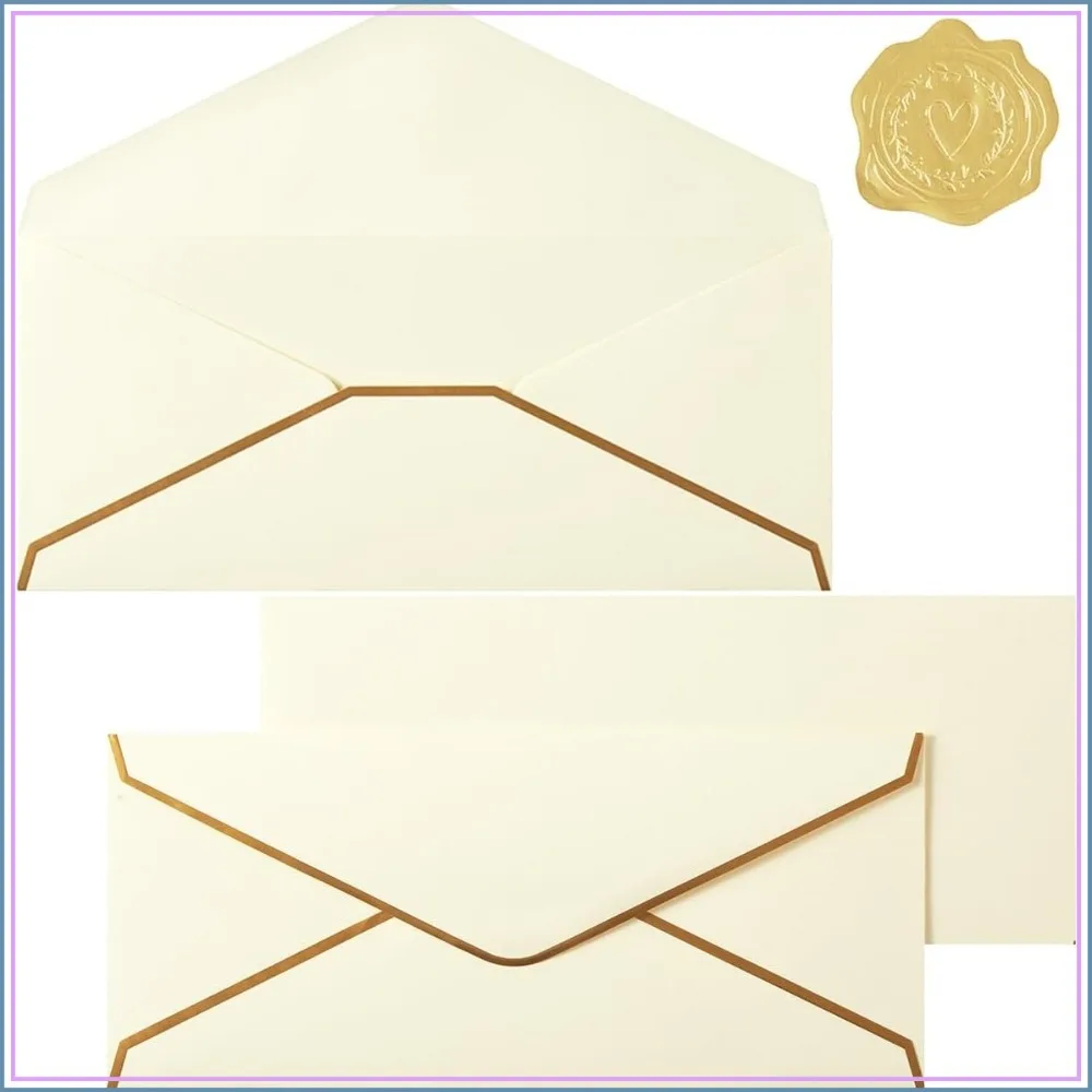 30 Pack #10 Business Envelopes, Thick Paper, Cream, Gold Border, Self Seal
30 Pack #10 Business Envelopes, Thick Paper, Cream, Gold Border, Self Seal