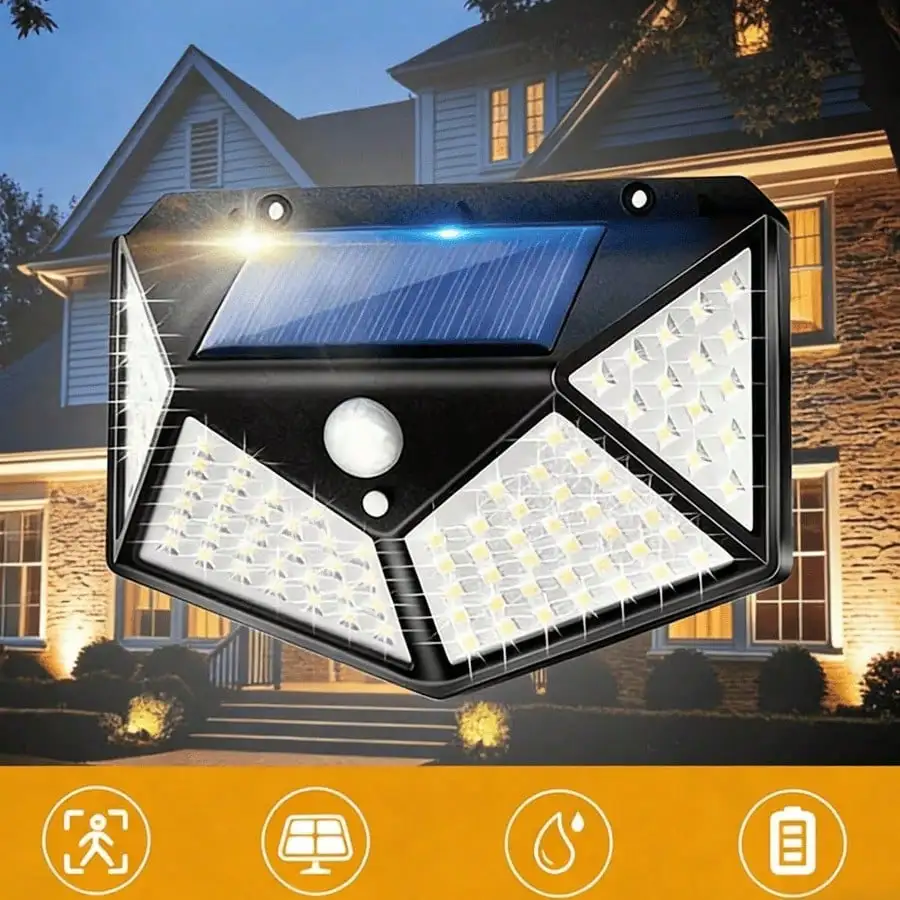 1PC 4-Side 100 LED Solar Motion Sensor Light, IP65 Waterproof Outdoor Security Wall Lamp for Garden, Pathway
1PC 4-Side 100 LED Solar Motion Sensor Light, IP65 Waterproof Outdoor Security Wall Lamp for Garden, Pathway