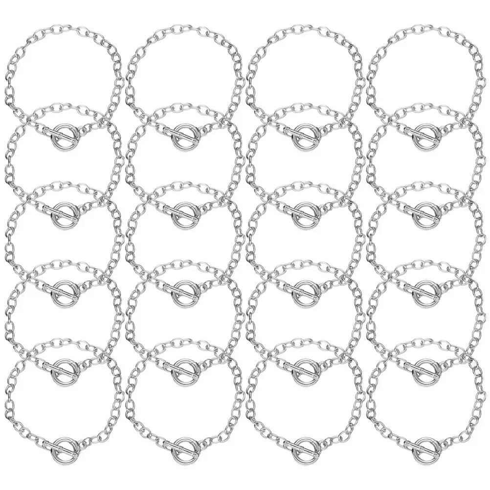 20 Pcs O-shaped Chain Bracelet Silver Alloy Women Charm Bracelets DIY Jewelry Making Supplies Link Clasp Bulk
20 Pcs O-shaped Chain Bracelet Silver Alloy Women Charm Bracelets DIY Jewelry Making Supplies Link Clasp Bulk