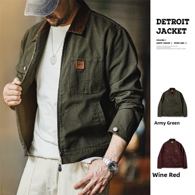 Maden Heavyweight Canvas Detroit Jaet ort Flip-Collar Men's Outerwear Autumn Season Breathable Cotton Long Sve Zipper ...
Maden Heavyweight Canvas Detroit Jaet ort Flip-Collar Men's Outerwear Autumn Season Breathable Cotton Long Sve Zipper ...