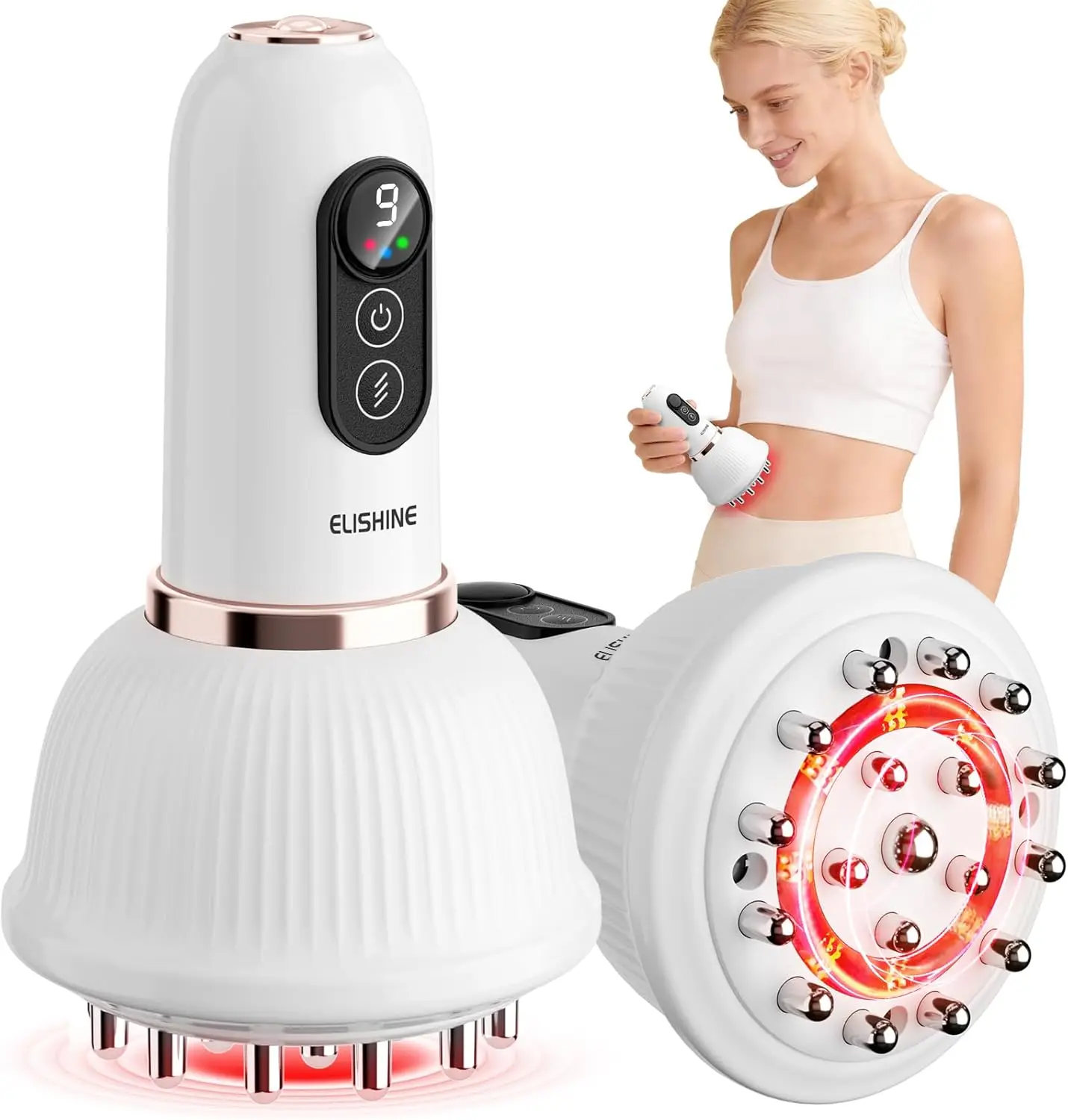 Массажер для коррекции фигуры с красной светотерапией, подогревом и вибрацией от целлюлита и растяжек, белый
Массажер для коррекции фигуры с красной светотерапией, подогревом и вибрацией от целлюлита и растяжек, белый