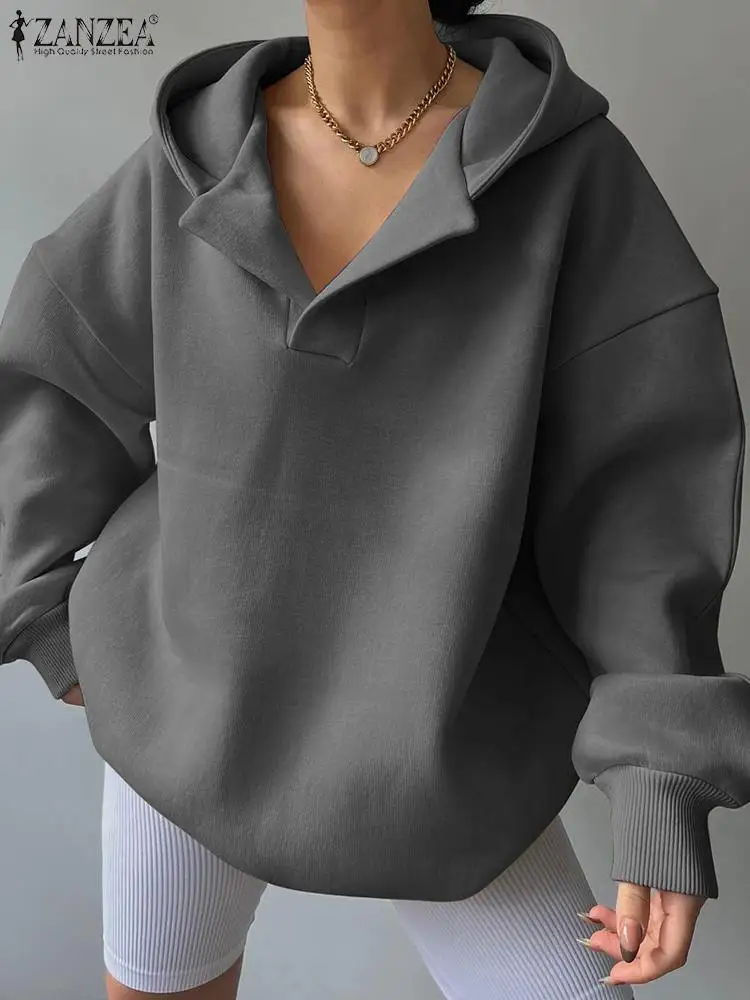 ZANZEA Oversized Long Sleeve Pullover Tops Women Casual Hooded Sweatshirt Loose Solid Fall Outfits 2023 Fashion BF Sport Hoodies
ZANZEA Oversized Long Sleeve Pullover Tops Women Casual Hooded Sweatshirt Loose Solid Fall Outfits 2023 Fashion BF Sport Hoodies