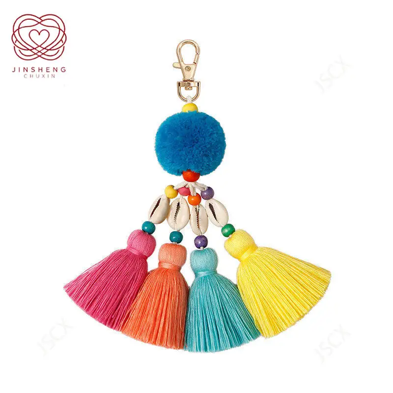 Ocean style shell decoration hairball tassel bag pendant handmade cute keychain European and American popular pendant creativity
Ocean style shell decoration hairball tassel bag pendant handmade cute keychain European and American popular pendant creativity