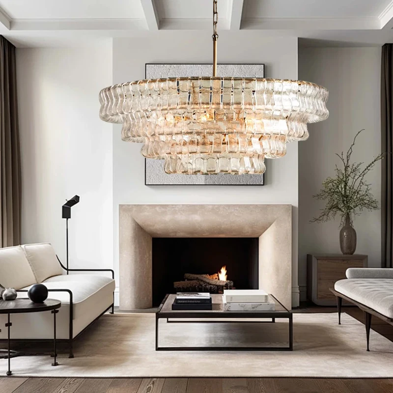 Clear Gray Glass 4-layers Pendant Light Round Big Lihgt Fixture Luxury, Dining Room Oval Gold Vintage Pendant Lamp over Table
Clear Gray Glass 4-layers Pendant Light Round Big Lihgt Fixture Luxury, Dining Room Oval Gold Vintage Pendant Lamp over Table