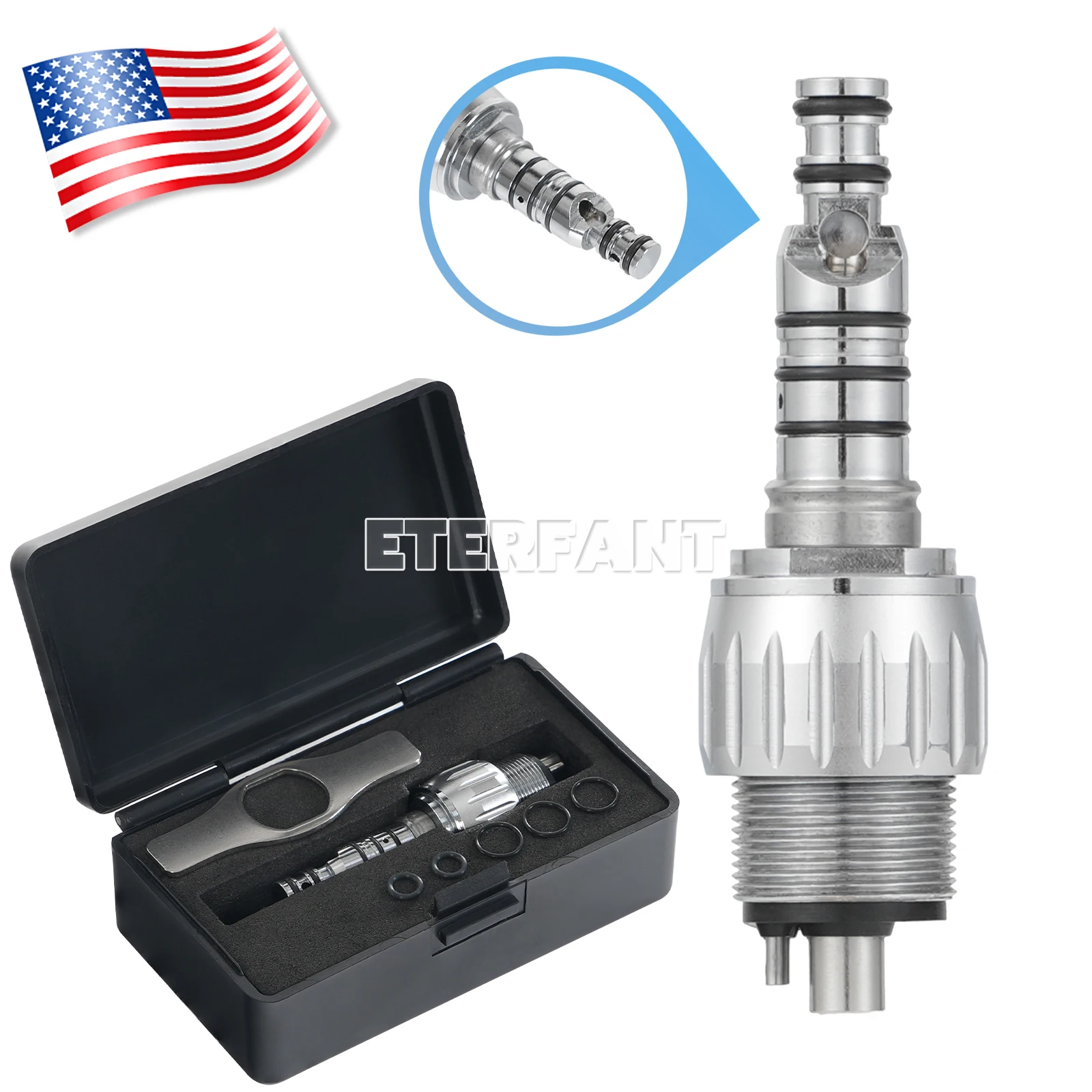 ETERFANT Dental High Speed Turbine Handpiece For KaVo MULTIflex Coupler 4Hole 360 Degree Swivel Non OpticAnti Retraction Valve
ETERFANT Dental High Speed Turbine Handpiece For KaVo MULTIflex Coupler 4Hole 360 Degree Swivel Non OpticAnti Retraction Valve