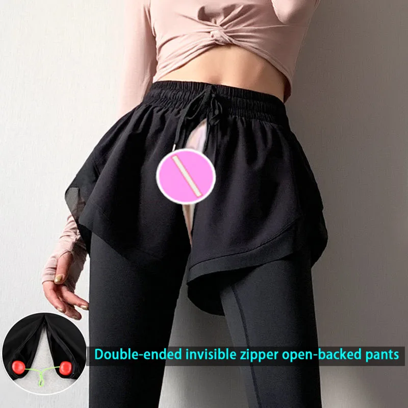 Yoga Pants Women's High Waist Double-Layer Stretch Tights Women's Invisible Open Crotch Outdoor Convenient Pant Fitness Trousers
Yoga Pants Women's High Waist Double-Layer Stretch Tights Women's Invisible Open Crotch Outdoor Convenient Pant Fitness Trousers