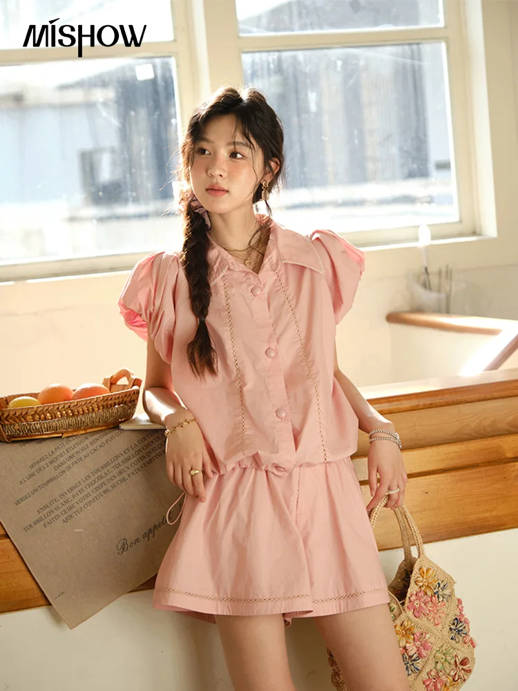 MISHOW 2 Pieces Set for Woman 2025 Summer New Loose Sweet Short Sleeve Button Shirt Casual Shorts Set Ladies Clothing MXE34T0591
MISHOW 2 Pieces Set for Woman 2025 Summer New Loose Sweet Short Sleeve Button Shirt Casual Shorts Set Ladies Clothing MXE34T0591