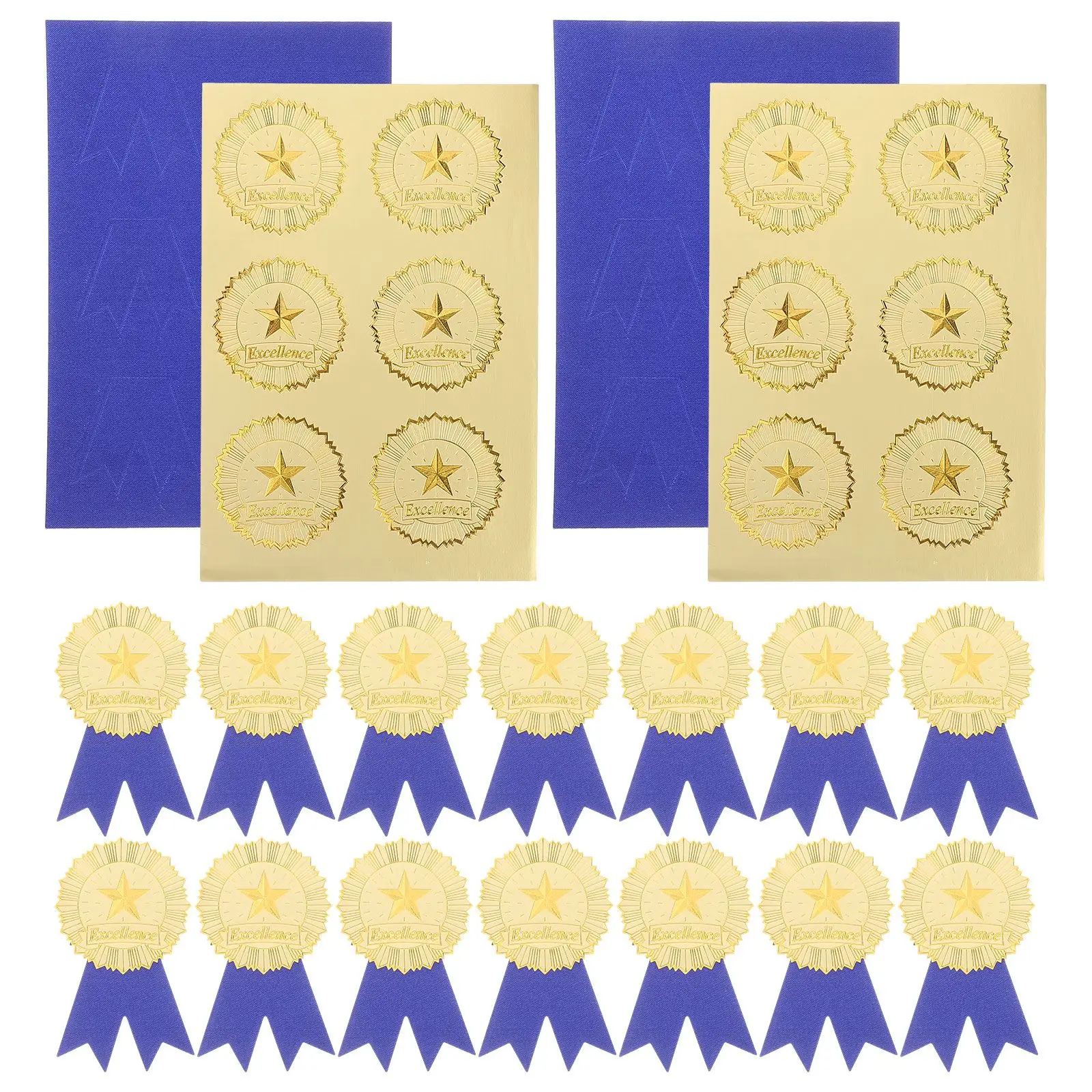 36 Sets Graduation Certificate Accessories Gold Star Stickers Blue Ribbon Seals Awards Medals Paper Sports
36 Sets Graduation Certificate Accessories Gold Star Stickers Blue Ribbon Seals Awards Medals Paper Sports