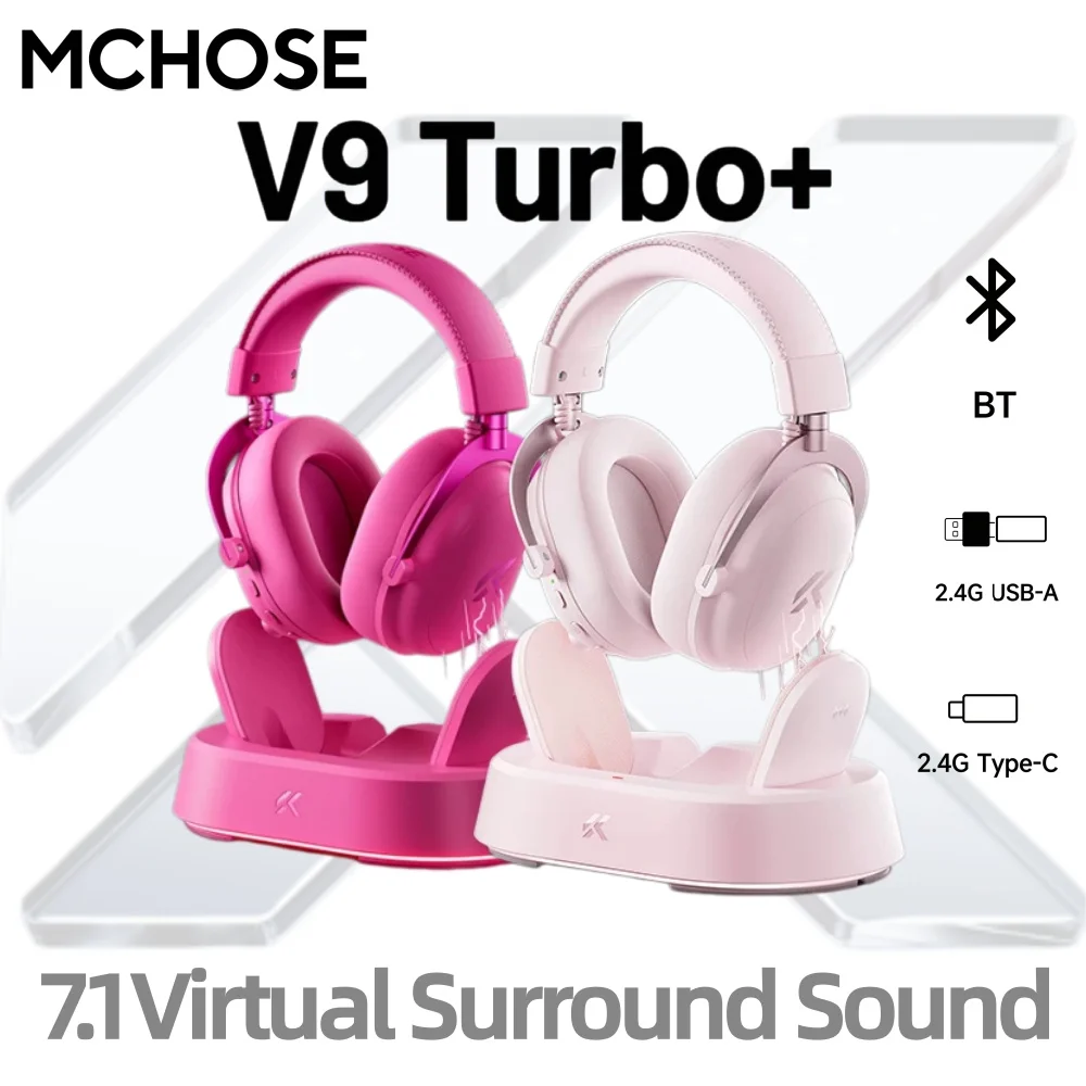 MCHOSE V9 Turbo+ 7.1 Surround Sound Magnetic Wireless Gaming Headset90° Swivel Ear Cups 60mm Low Latency RGB Magnetic Charging
MCHOSE V9 Turbo+ 7.1 Surround Sound Magnetic Wireless Gaming Headset90° Swivel Ear Cups 60mm Low Latency RGB Magnetic Charging