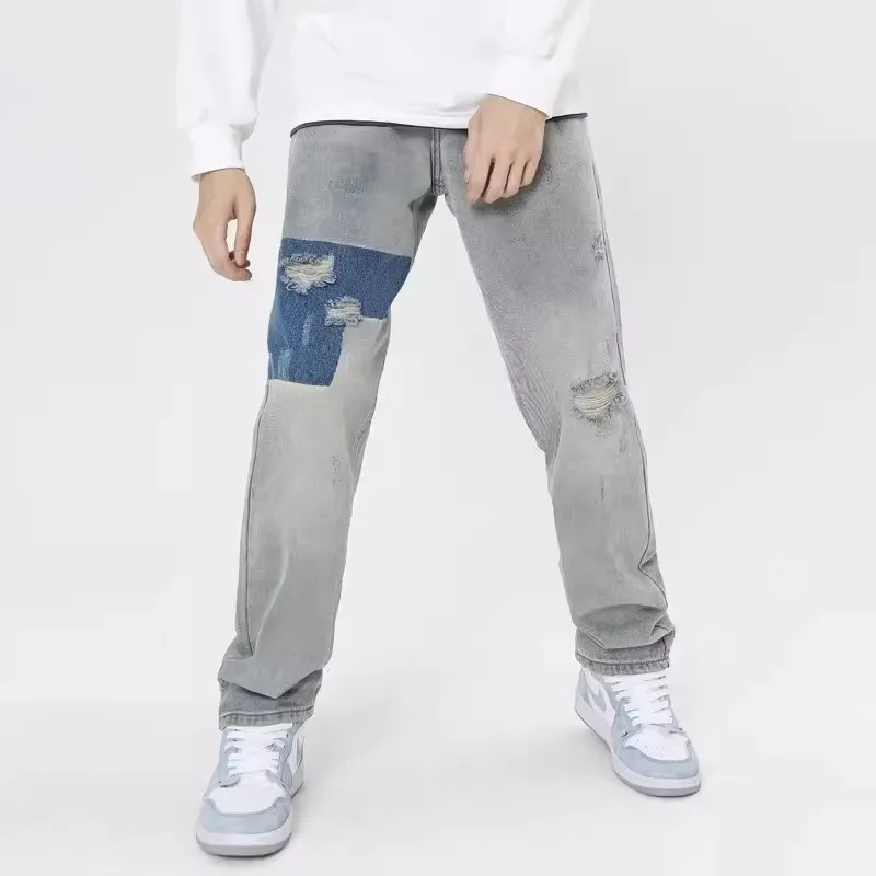 Мужские джинсы American High Street Sle, лоскутные, облегающие, с дырками, весенне-осенние, светлые, прямые, длинные брюки
Мужские джинсы American High Street Sle, лоскутные, облегающие, с дырками, весенне-осенние, светлые, прямые, длинные брюки