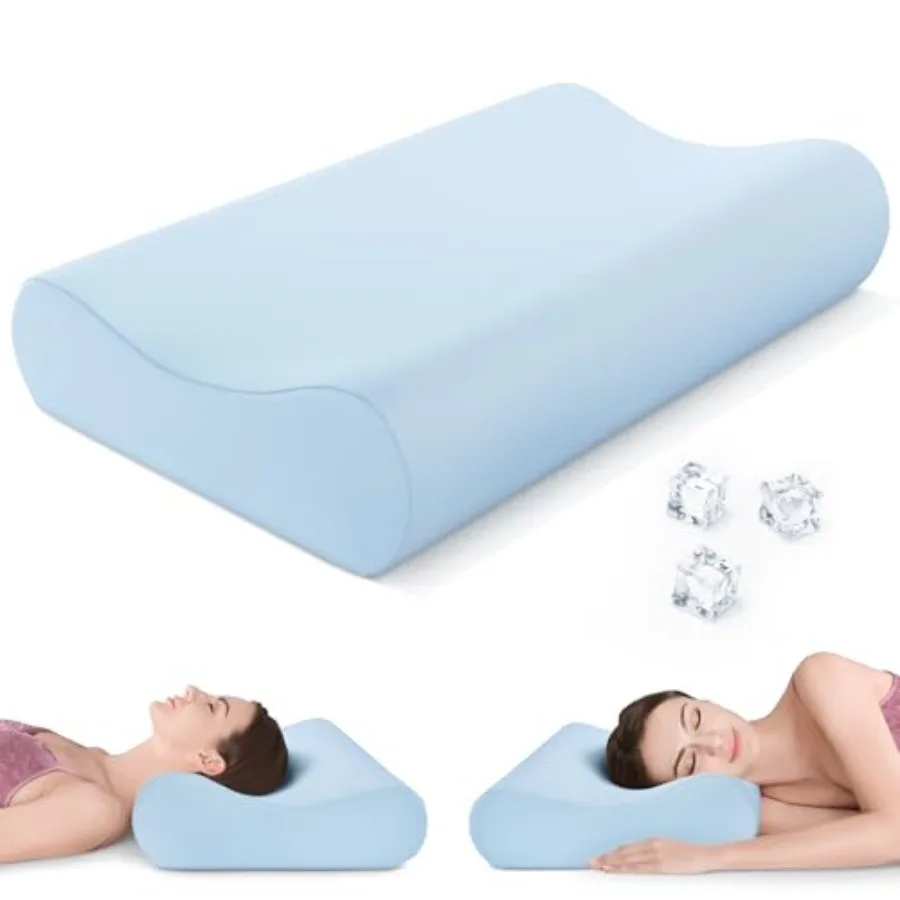 32 King Size Contour Memory Foam Pillow for Neck Pain Relief Orthopedic Cervical Pillow in Blue for Side Back and Stomach Sleep
32 King Size Contour Memory Foam Pillow for Neck Pain Relief Orthopedic Cervical Pillow in Blue for Side Back and Stomach Sleep