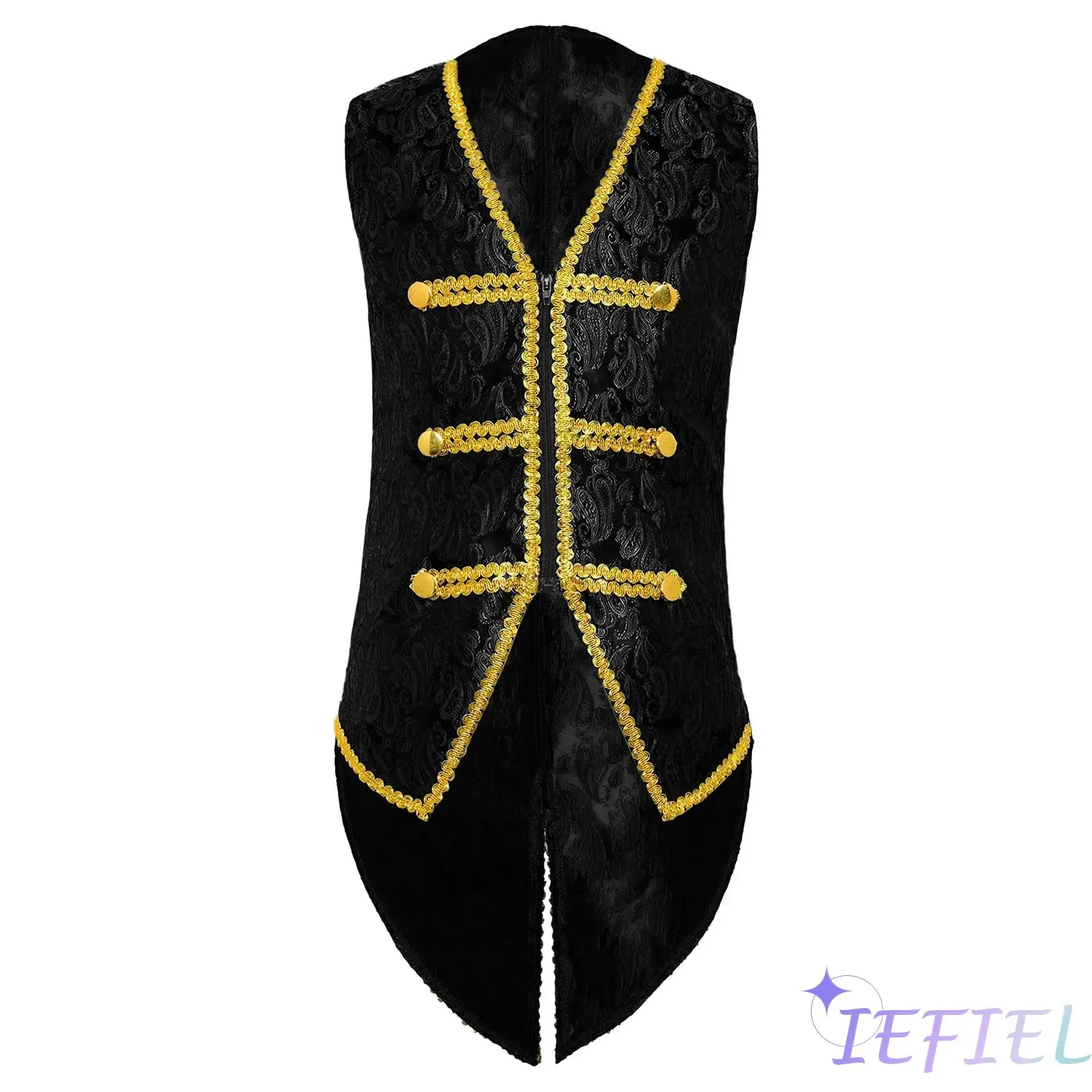 Kids Boys Medieval Renaissance Vest V Neck Gold Trimming Embroidery Tailcoat Vintage Waistcoat Steampunk Halloween Costume
Kids Boys Medieval Renaissance Vest V Neck Gold Trimming Embroidery Tailcoat Vintage Waistcoat Steampunk Halloween Costume